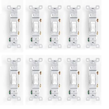 Image for E Energetic Lighting 15a Single Pole Toggle Light Switch, White, Package Of 10 from HD Supply