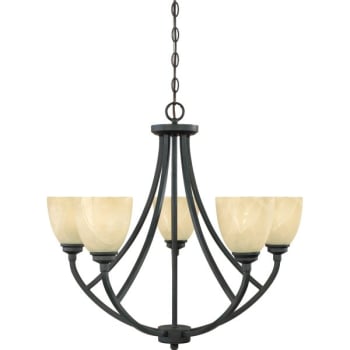 Image for Designers Fountain Tackwood 5-Light Indoor Chandelier (Burnished Bronze) (Glass) from HD Supply