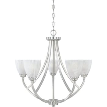 Image for Designers Fountain Tackwood 5-Light Indoor Chandelier (Satin Platinum) (Glass) from HD Supply