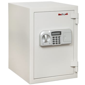 Fireking 1-Hour Fire-Resistant Safe With One Tray And One Shelf White