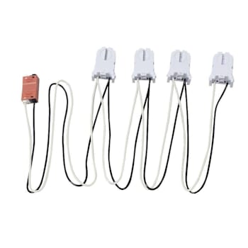 Keystone Technologies 4-Lamp Wiring Harness For LED Tubes W/ 4 Pre-Wired Sockets
