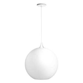 Image for Liteco 16" Pendant Fixture, E26 Socket, 5' Cord, White With Acrylic White Globe from HD Supply