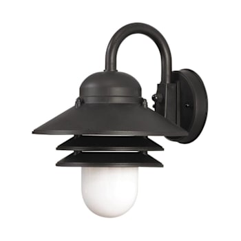 Image for Liteco Outdoor Wall Mount Fixture, E26 Socket, Black Housing With White Lens from HD Supply