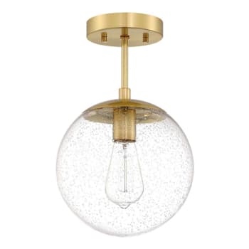 Design House Gracelyn Semi-Flush Ceiling Light, Seeded Glass, Satin Gold