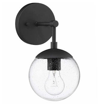 Image for Design House Gracelyn 1-Light Wall Sconce, Seeded Glass Globe, Matte Black from HD Supply