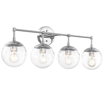 Image for Design House Gracelyn 4-Light Vanity, Seeded Glass Globe, Polished Chrome from HD Supply
