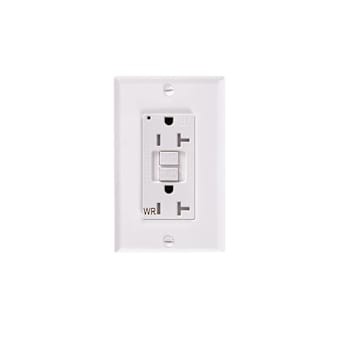 Image for Energetic Lighting 20 Amp Gfci Decorator Outlet, Tamper/Weather Resistant, White from HD Supply