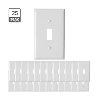 Image for Energetic Lighting Toggle Wall Plate, 1-Gang, White, Package Of 25 from HD Supply
