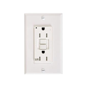 Image for Energetic Lighting 15 Amp Gfci Decorator Outlet, Tamper/Weather Resistant, White from HD Supply