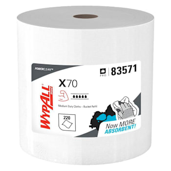 Wypall® Powerclean™ X70 Medium Duty Cloth Long Lasting Towels White Case Of 3