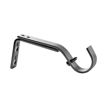 Lumi Home Furnishings 1" Single Curtain Rod Bracket, Brushed Nickel, Pack Of 4