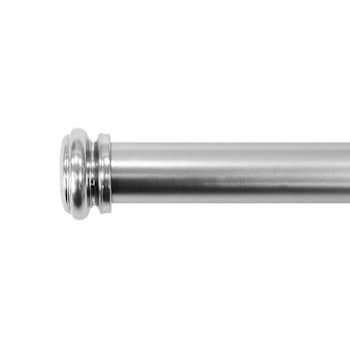Lumi Home Furnishings 1" Curtain Rod Set, 120"-170", Brushed Nickel, End Cap
