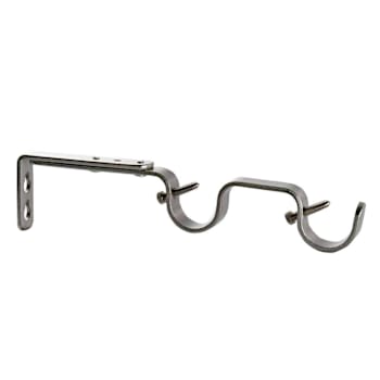 Lumi Home Furnishings 1" Double Curtain Rod Bracket, Brushed Nickel Pack Of 4