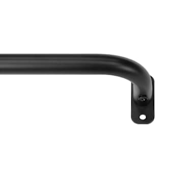 Lumi Home Furnishings 5/8" Curtain Rod, 28"-48", Matte Black, Wraparound Finials