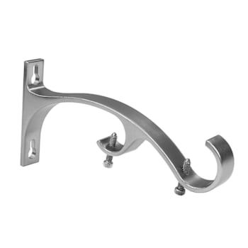 Lumi Home Furnishings 1" Double Curtain Rod Bracket, Brushed Nickel, Pack Of 4