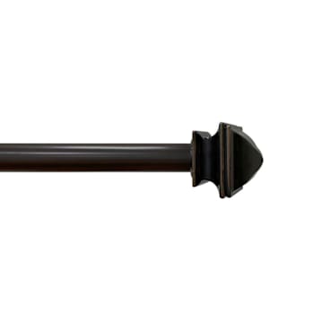Lumi Home Furnishings 5/8" Curtain Rod Set, 28"-48", Oil Rubbed Bronze, Faceted