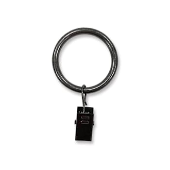 Lumi Home Furnishings 1-1/4" Clip Rings For 3/4" Rod, Gunmetal, Pack Of 7