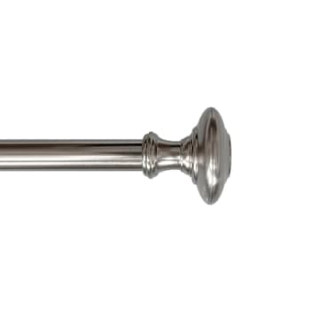 Lumi Home Furnishings 1" Curtain Rod Set, 36"-72", Brushed Nickel, Knob Finials