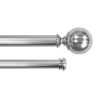 Lumi Home Furnishings Decorative Drapery Double Rod Set, 72"-144" Brushed Nickel