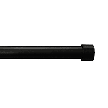Lumi Home Furnishings 5/8" Curtain Rod, 48"-84", Matte Black, End Cap Finials