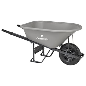 Corona Tools 6 Cu. Ft. Poly Wheelbarrow Steel Handles Pneumatic Tire