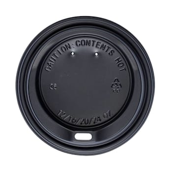 Bunzl Jsl1024ppb93 Dome Sip Lid Blkpp 93mm Fits 10/12/16/20/24-Oz Case Of 1000