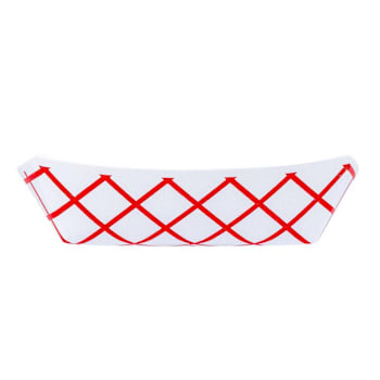 Bunzl J40 Food Tray 6-Oz Red Checkpaper Clay Coated #40 Case Of 1000