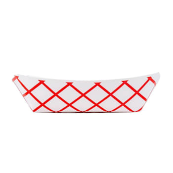 Bunzl J200 Food Tray 2-Lb Red Checkpaper Clay Coated #200 Case Of 1000