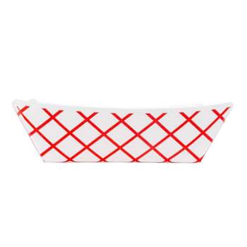Bunzl J300 Food Tray 3-Lb Red Checkpaper Clay Coated #300 Case Of 500