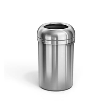 Image for Simplehuman 30-Gal 115l All-Steel Bullet Open Can Brushed Heavy-Gauge Stainless from HD Supply