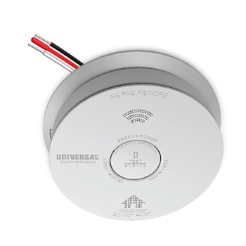 USI Electric Smoke, Fire And Carbon Monoxide Alarm, Hardwired, AA Battery Backup