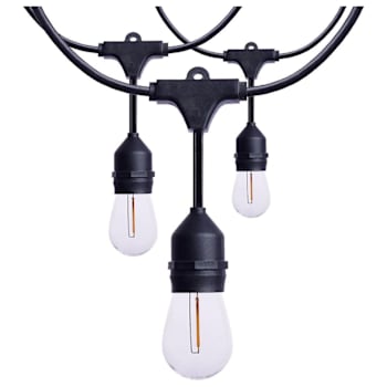 SATCO 24' LED String Light, 12-S14 Lamps, 2700k Cct, 120 Volt, Black