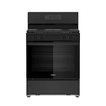 Whirlpool 30-Inch Gas Range With Crispy Mode Dishwasher Safe Grates Black