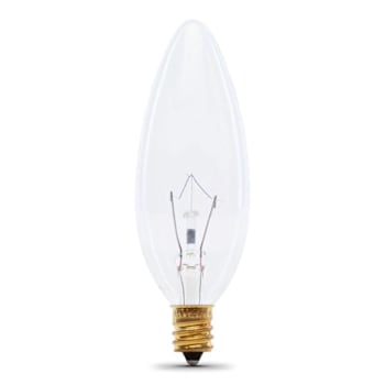 Feit Electric B10 Incandescent Bulb, Candelabra, 25 Watt, Clear, Package Of 4