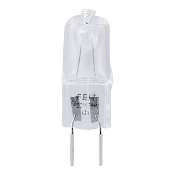 FEIT Electric T4 Halogen Bulb, G8 Base, Dimmable, 3000k, 25 Watt, Clear