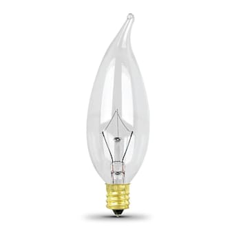FEIT Electric Ca10 Incandescent Bulb, Candelabra, 25 Watt, Clear, Package Of 25
