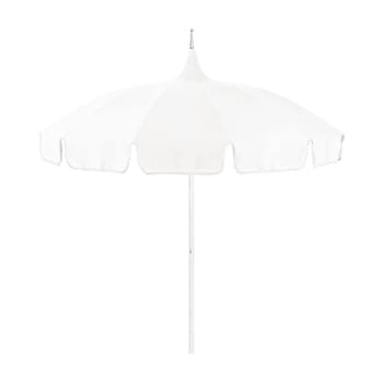Image for California Umbrella 8.5' White 12-Panel Classic Cut Canvas Nat. W/Contrast Braid from HD Supply
