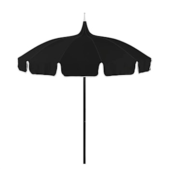 Image for California Umbrella 8.5' Black 12-Panel Classic Cut Canvas W/Nat. Contrast Braid from HD Supply