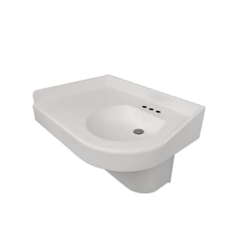 Image for Bestcare Whitehall Ligature-Resistant ADA Left Corner Basin, White, No Faucet from HD Supply
