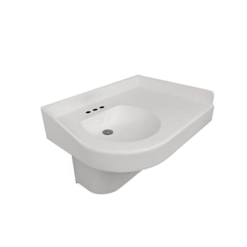 Image for Bestcare Whitehall Ligature-Resistant ADA Right Corner Basin, White, No Faucet from HD Supply