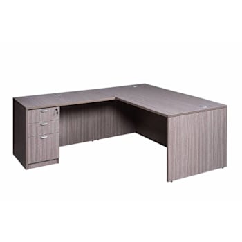 Boss Office Products 66x30" Executive L-Shape Desk Group With 3-Drawer File