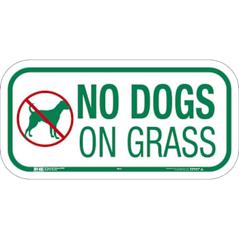 Hy-Ko No Dogs On Grass Sign 18 X 12" Reflective
