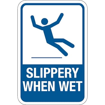 Hy-Ko Slippery When Wet Sign 24 X 24" Reflective