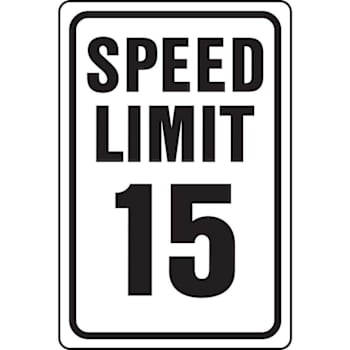 Hy-Ko Speed Limit 15 Mph Sign 18 X12" Nonreflective