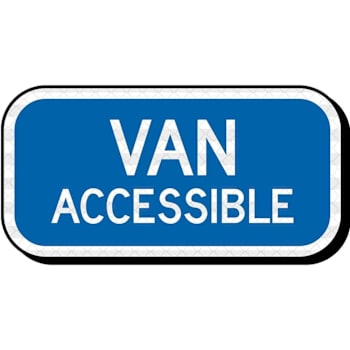 Hy-Ko Van Accessible Sign 12 X 6" Reflective