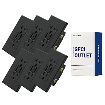 Image for Elegrp 20a Gfci, Screwless Wall Plate, Weather Resist, Matte Black, Package Of 6 from HD Supply