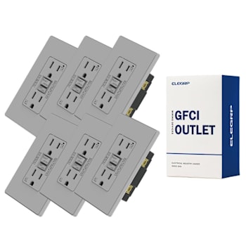 Image for Elegrp 15a Gfci, Screwless Wall Plate, Tamper Resist, Matte Grey, Package Of 6 from HD Supply