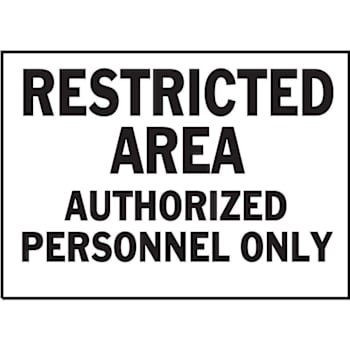 Image for Hy-Ko Restricted Area Auth Personnel Sign 18 X 18"-Non-Reflective Package Of 5 from HD Supply