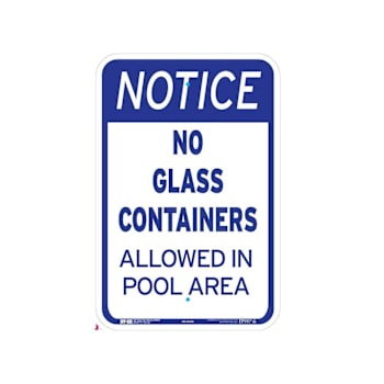 Image for Hy-Ko Notice No Glass Containers Allowed Sign 12x18" Non-Reflective Aluminum from HD Supply