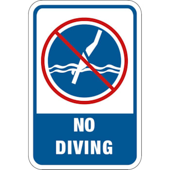 Image for Hy-Ko No Diving Sign 12x18" Non-Reflective Aluminum from HD Supply